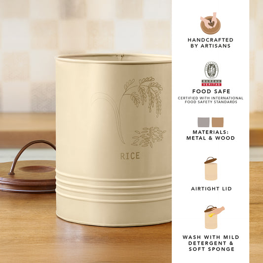 Rice Storage Barrel with Wooden lid