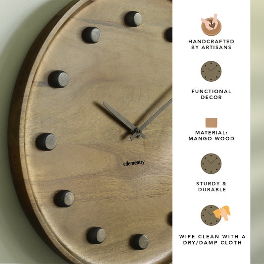 Ebony wooden wall clock