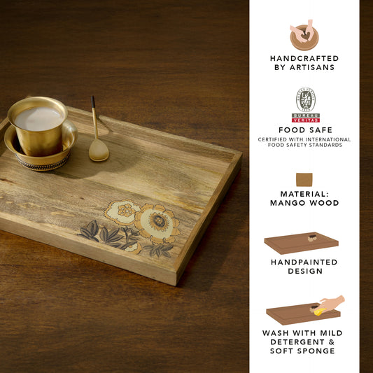 Fleur D'or Rectangle Tray