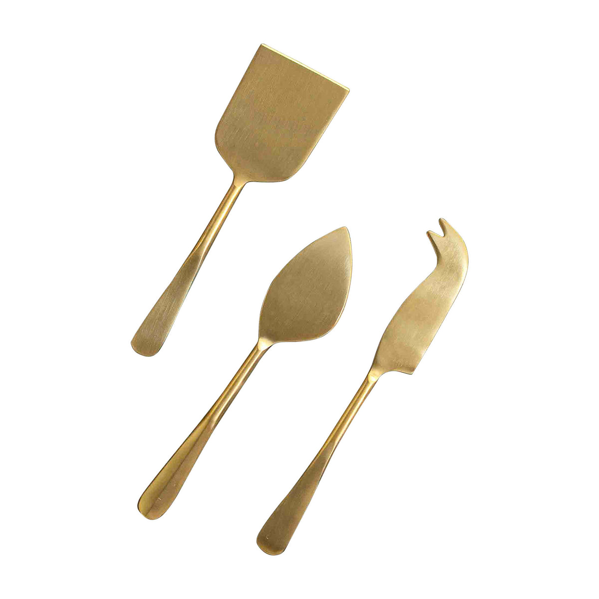 Cheese Set of 3 Champagne Gold Matt Finish