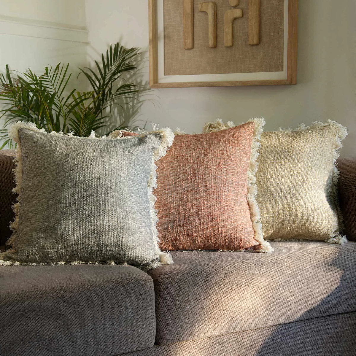 Melange textured cushion cover