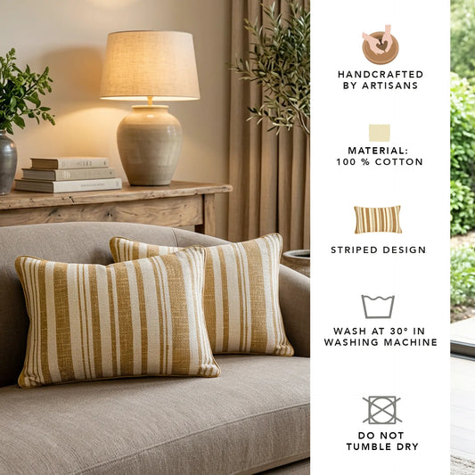 Melange striped cushion cover Set of 2