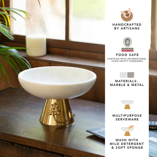 Frangipani Metal & Marble bowl - Short