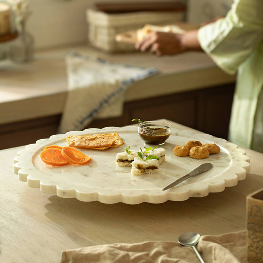 Crescent Lazy Susan with Wooden Base