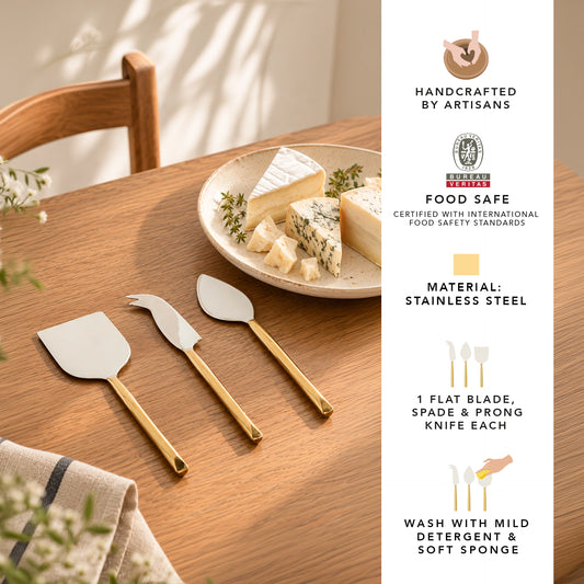 Sunlit Two-Tone Glossy Cheese Knife Set of 3