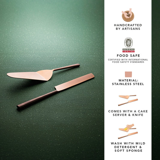 Enigma Rose Gold Cake server Set of Two