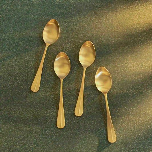 Dinner Spoon Set of 4 Champagne Gold Matt Finish