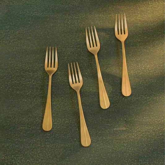 Champagne gold dinner fork - set of four