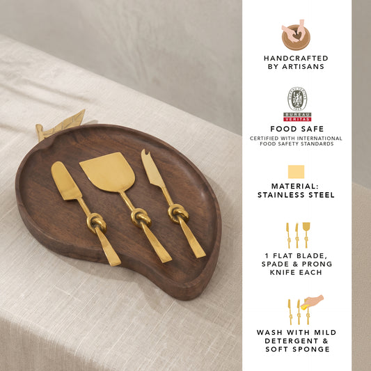 Tangle Gold Cheese Knife Set of 3
