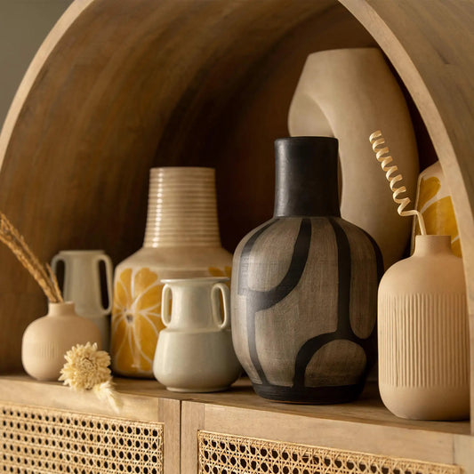 In Spring Terracotta Vase - Black (Short)