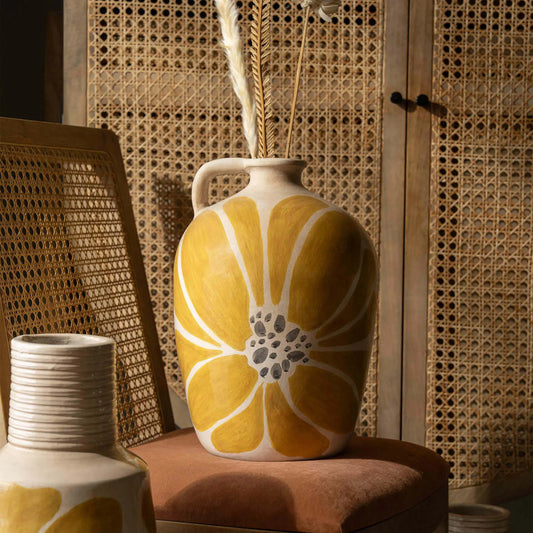 In spring terracotta vase yellow - 3