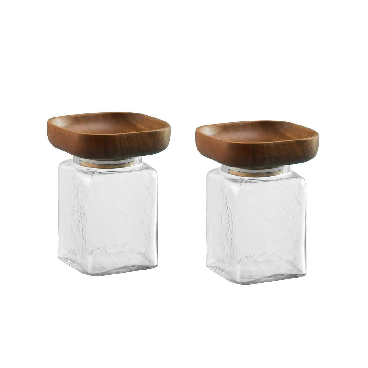 Square Glass Store & Serve Jar - Large Set of 2