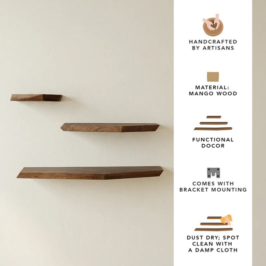 Sculpt Wooden Shelf - Set of 3