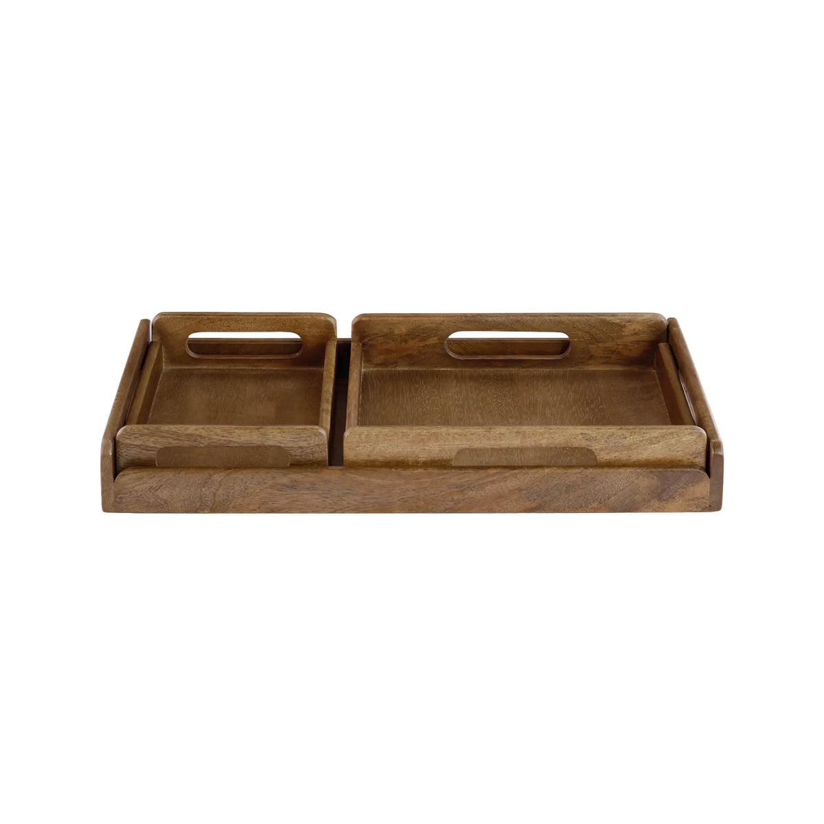 Chestnut Brown Nested Wooden Tray Set of 3