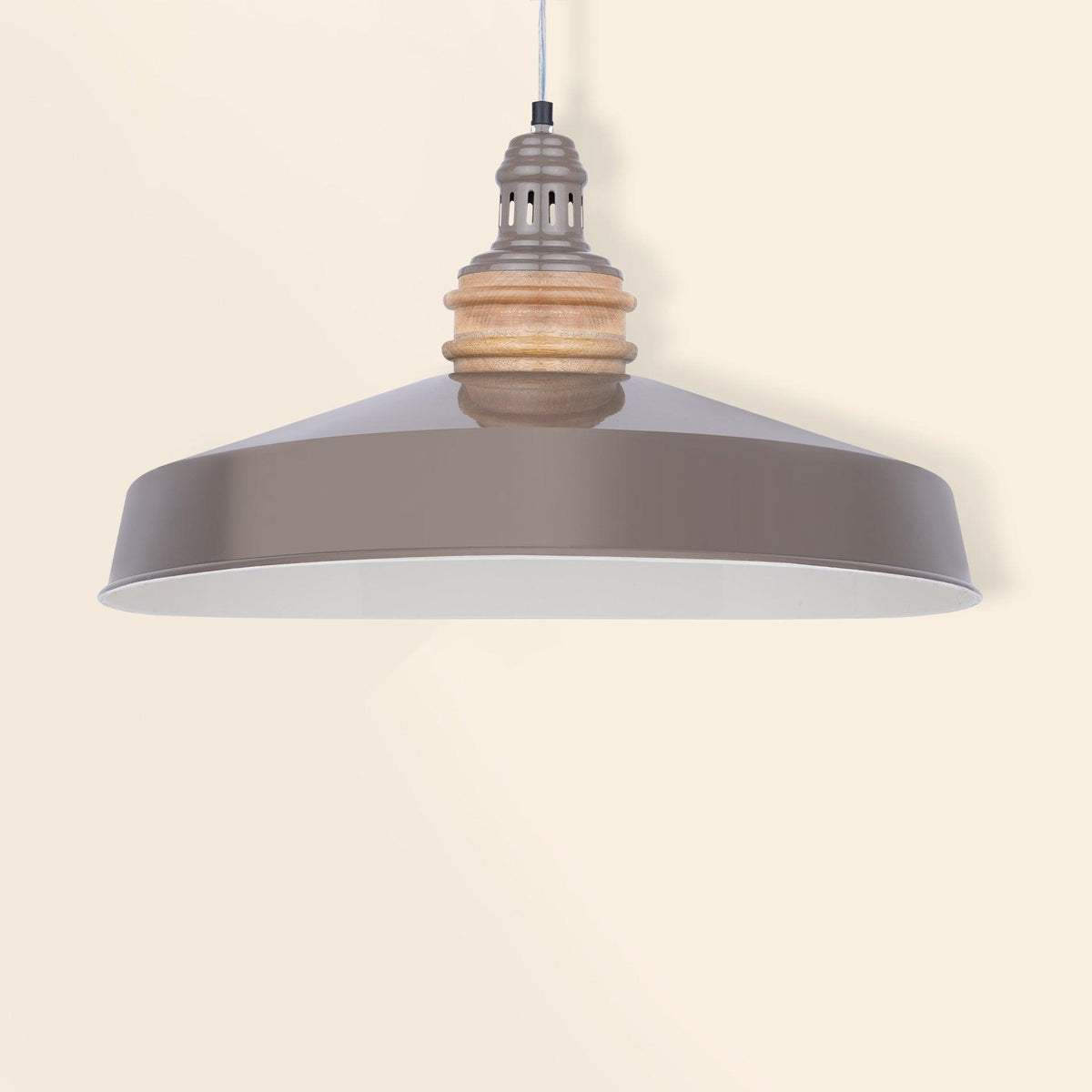 Grey Metal Pendant Lamp- Wide