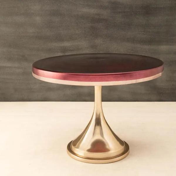 Metal Cake Stand Lrg Maroon