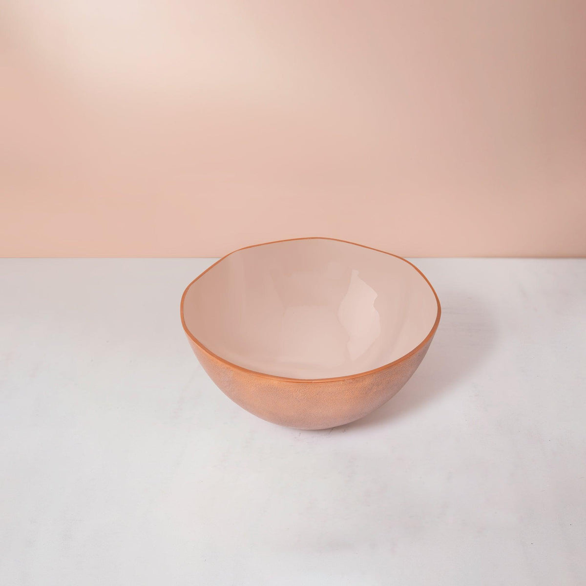 Metal Bowl Med Enamel Pink