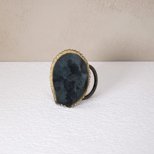 Inky Round Metal Napkin Ring