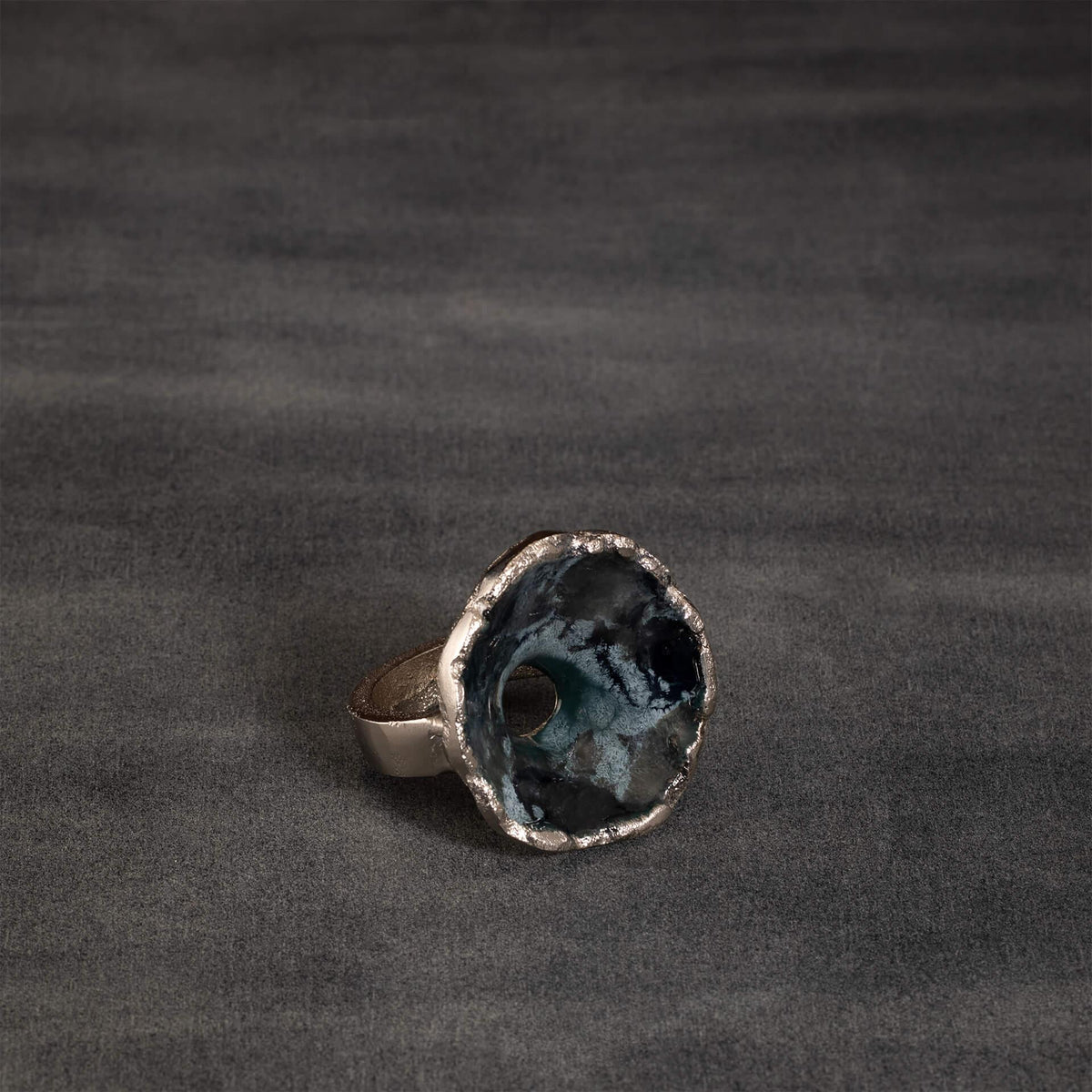 Inky Coral Metal Napkin Ring
