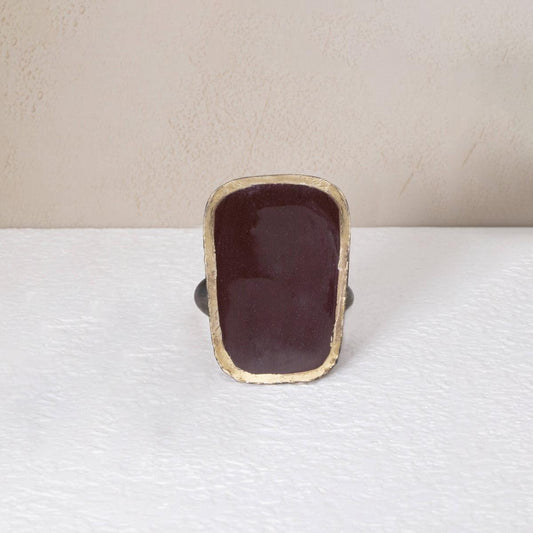 Maroon Square Metal Napkin Ring