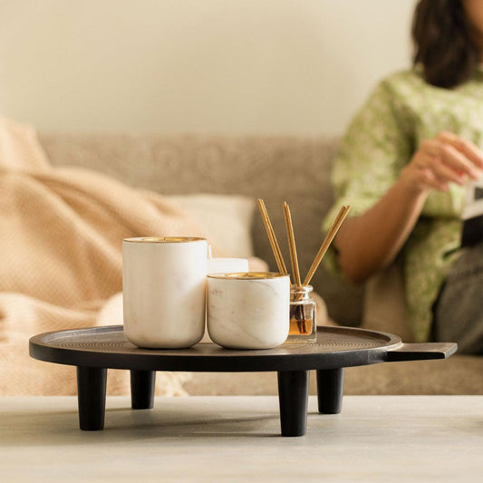 Orbis Round Tri Legged Platter