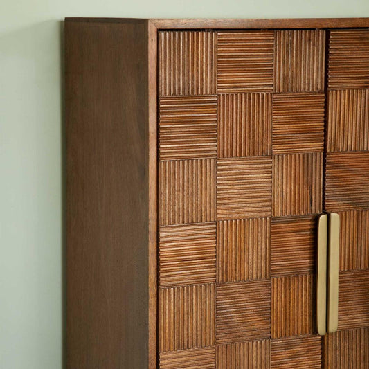 Bruno bar cabinet with metal stand
