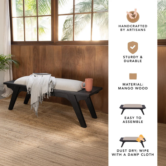 Monochrome Upholstered Bench