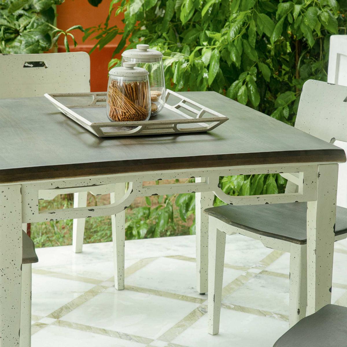 Farmhouse flair ready-to-assemble square dining table