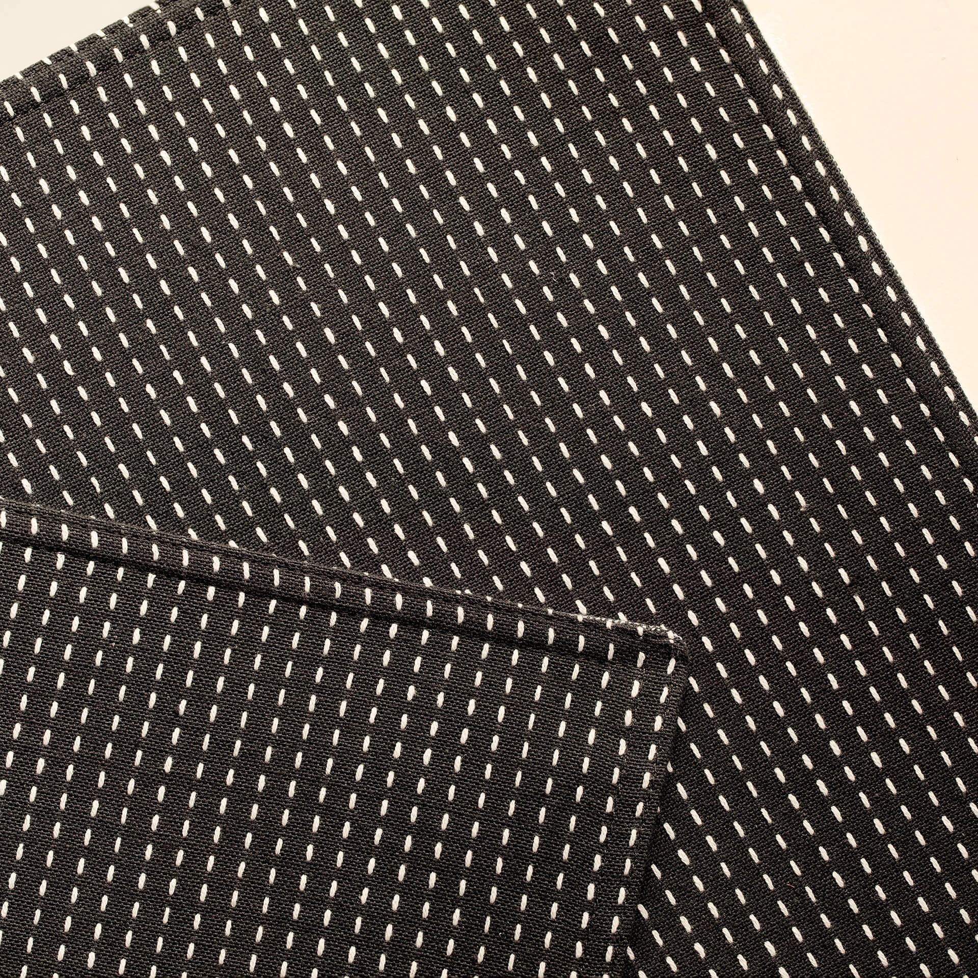 Pinstriped 100% Cotton Placemat Set of 6 (Charcoal Grey)