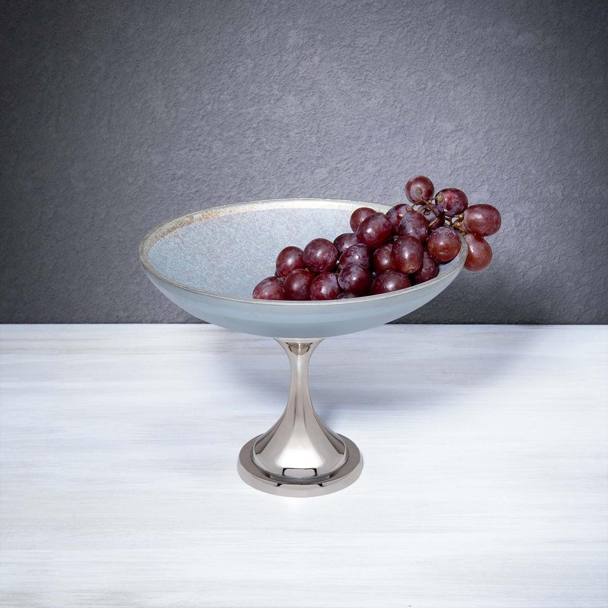 Blue Glass Bowl With Stand