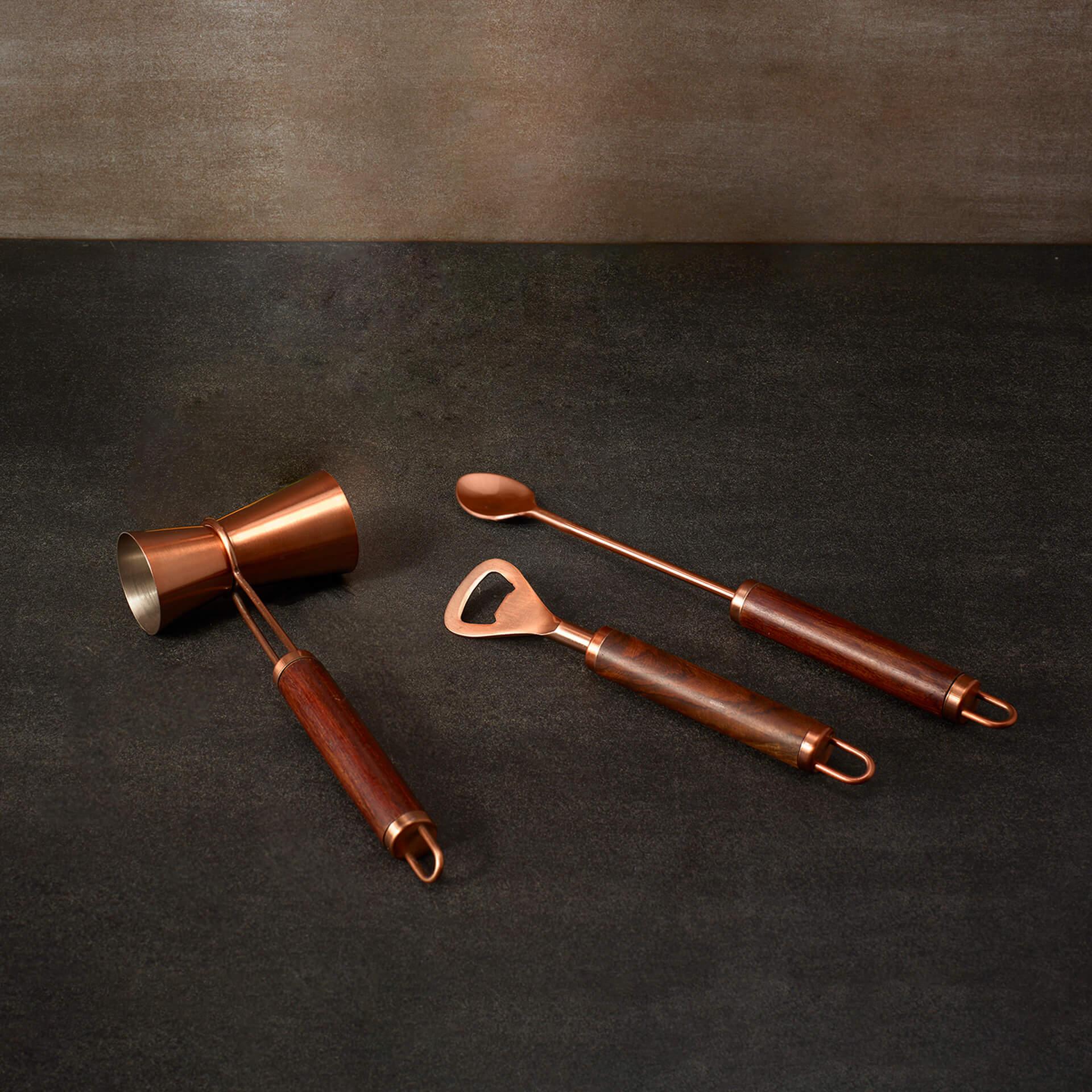 copper metal bar tools (set of 3)