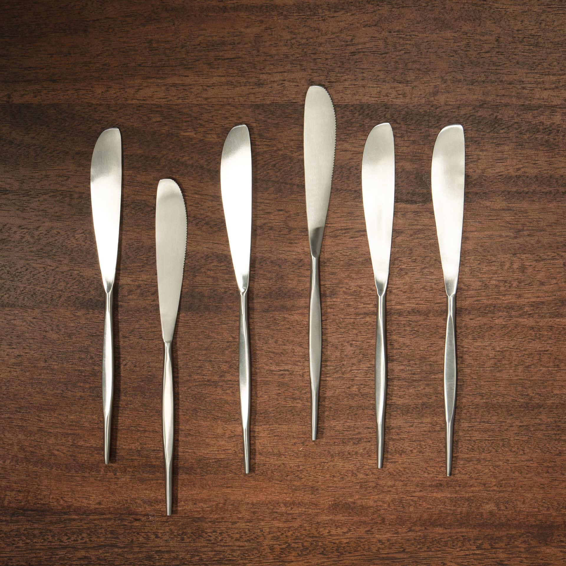 silver metal knives (set of 6)