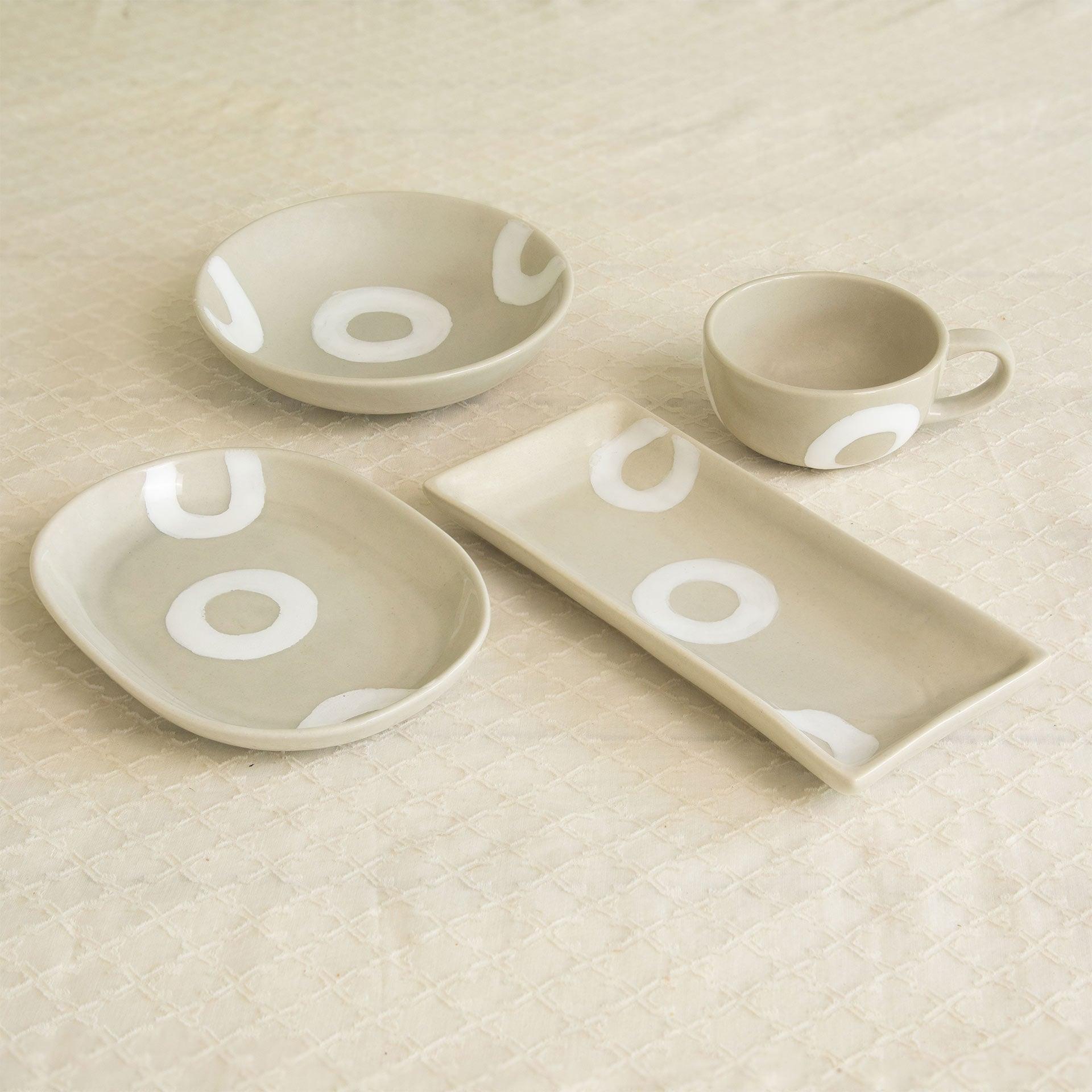 Geo Ceramic Breakfast Set