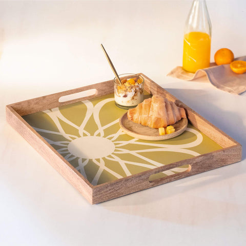 Shade of Green Wooden Tray - ellementry