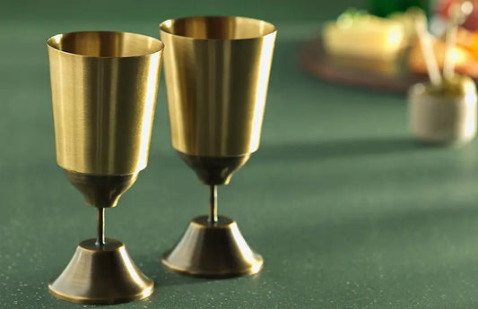 Benefits of Drinking Beverage in a Brass Wine Glass