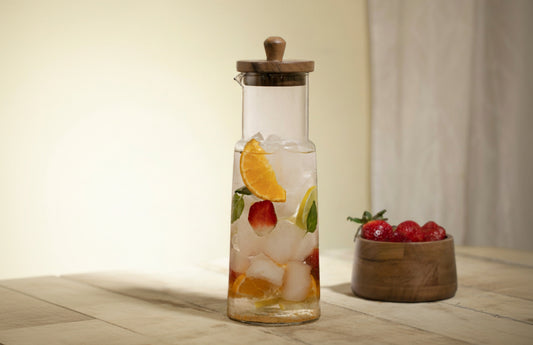 Different ways of styling a carafe for guests