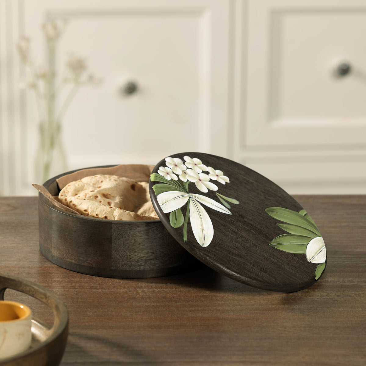 Frangipani Wooden Roti Box