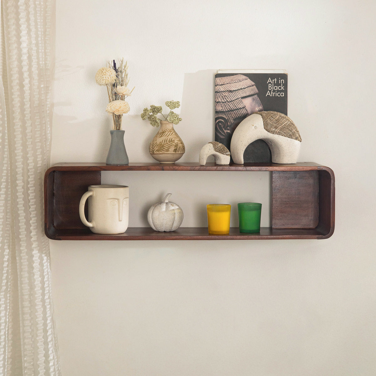 Boxy Wooden Wall Shelf