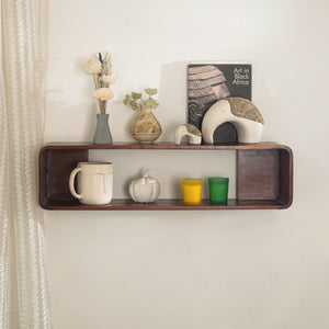 Boxy Wooden Wall Shelf