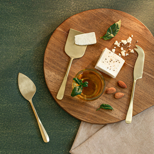 Cheese Set of 3 Champagne Gold Matt Finish