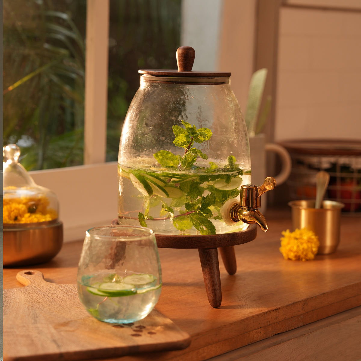 Dew Water Dispenser With Wooden Stand - 3 Ltr