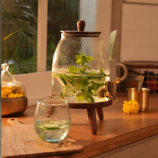Dew Water Dispenser With Wooden Stand - 3 Ltr
