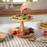 Sheesham  Cake Stand 2 Tier Natural