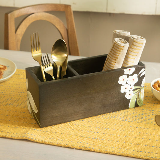 Frangipani Wooden Cutlery Stand