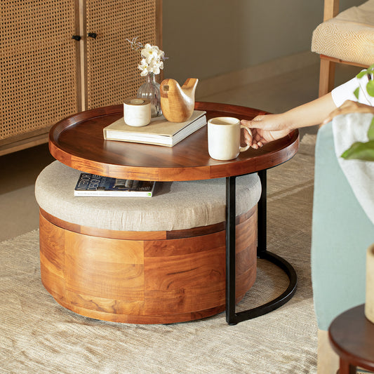 Metal Coffee Table & Nested Drum