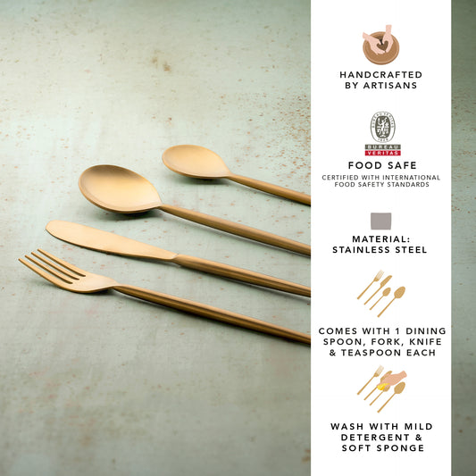 Aura Gold Cutlery Set of Four
