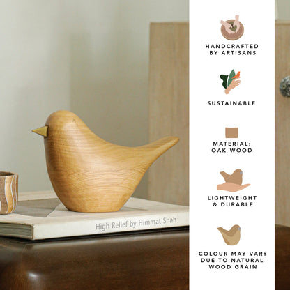 Dovy Oak Wood Decorative Bird