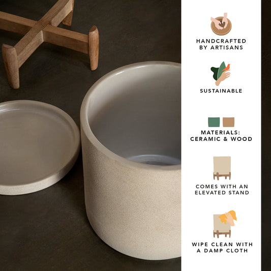 Ljo Ceramic Planter with Stand