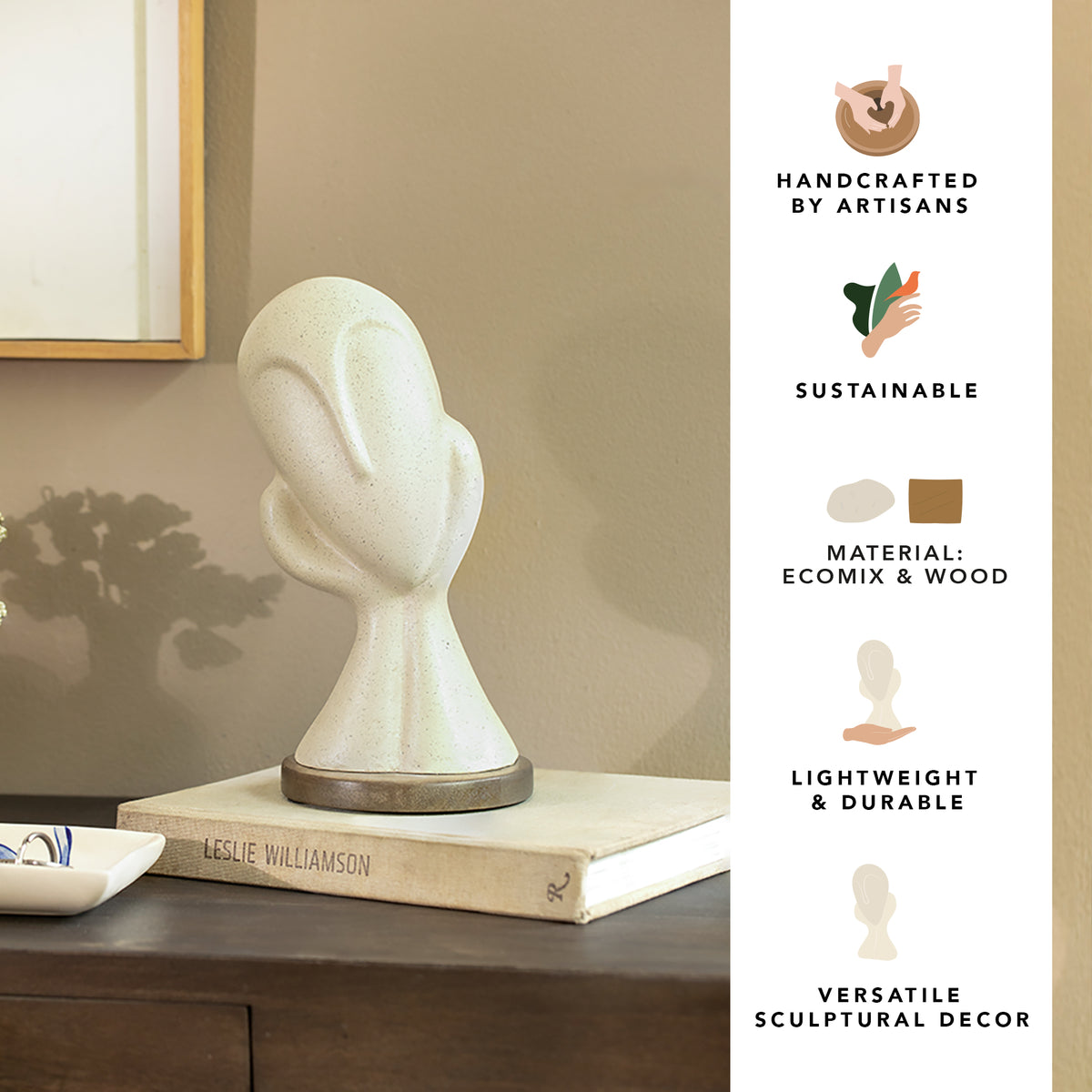 Spellbound Face Ecomix Sculpture - White