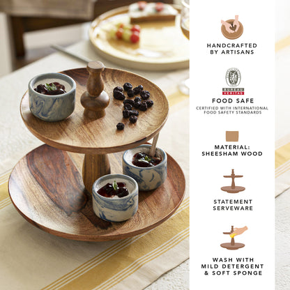 Sheesham 2 - tier cake stand